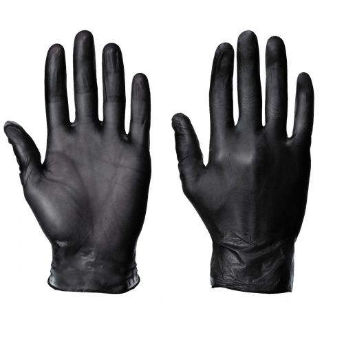 Black Vinyl Gloves (Medium) x 100 Pieces