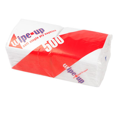 WIPE-UP SINGLE PLY SERVIETTES ECO 30X30CM 10 PACK